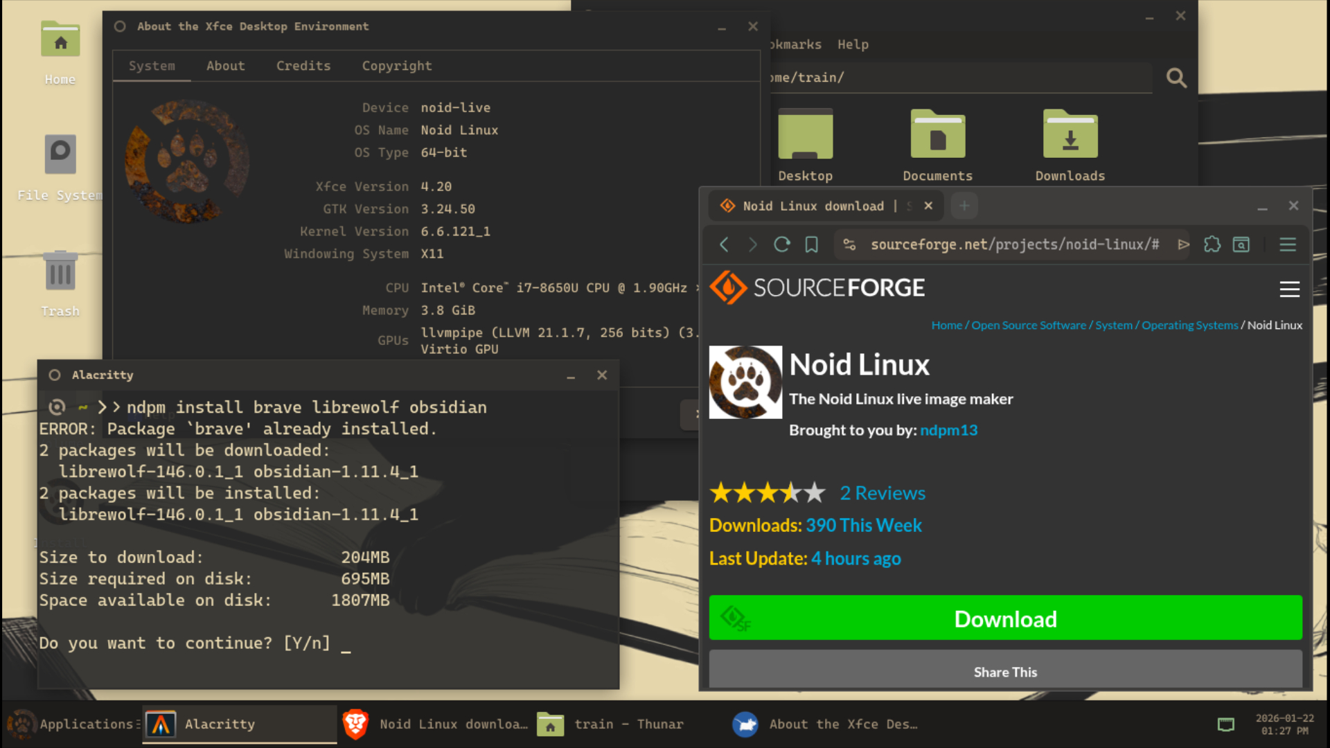 Noid Linux XFCE desktop